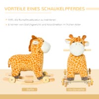 2in1 Schaukeltier Giraffe mit Räder und Sound 63x38x63cm