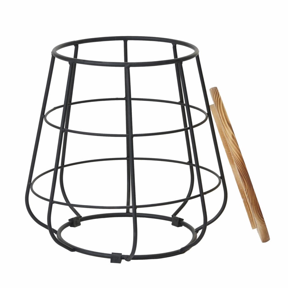 2x Sitzhocker mit Tisch Industriedesign Echtholz
