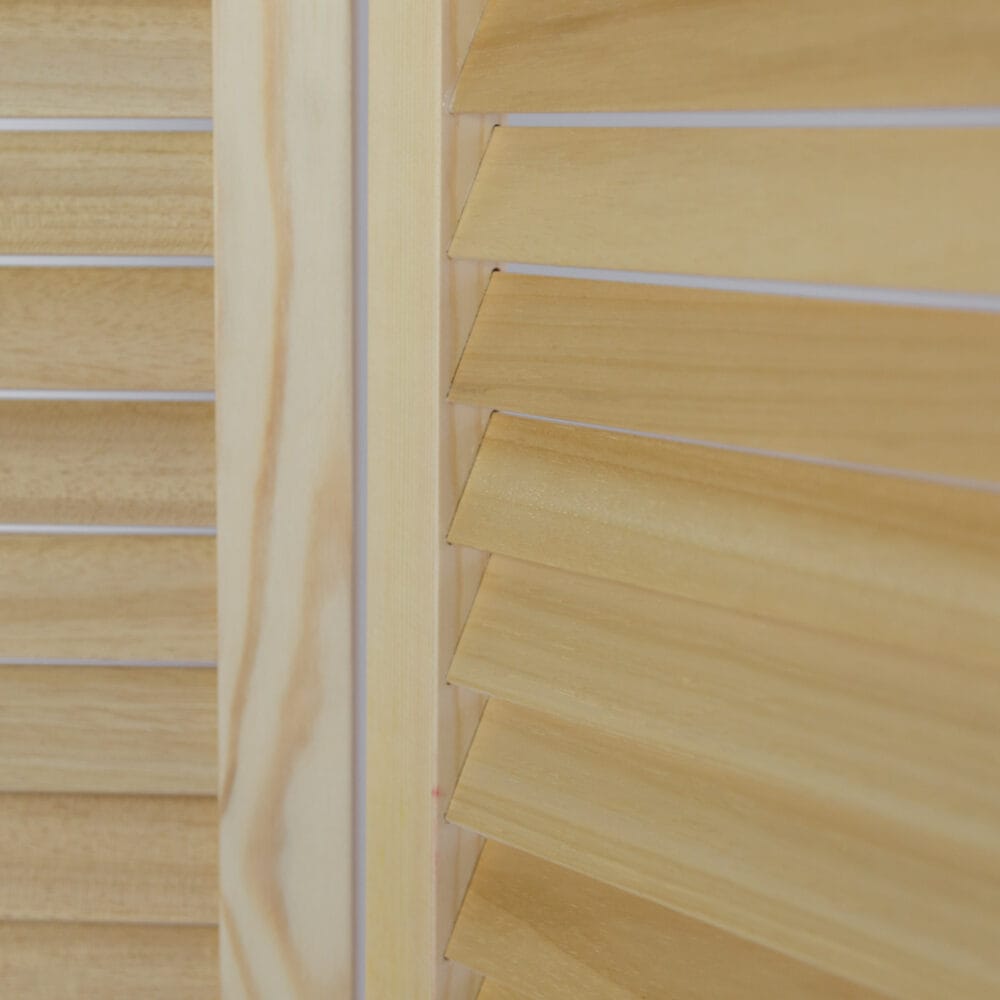 3-teiliger Paravent Raumteiler aus Holz Natur