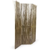 3-teiliger Paravent Raumteiler aus Weidenholz Grau