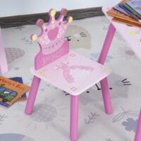 3-tlg. Kindersitzgruppe mit 1 Kindertisch 2 Stühle Rosa