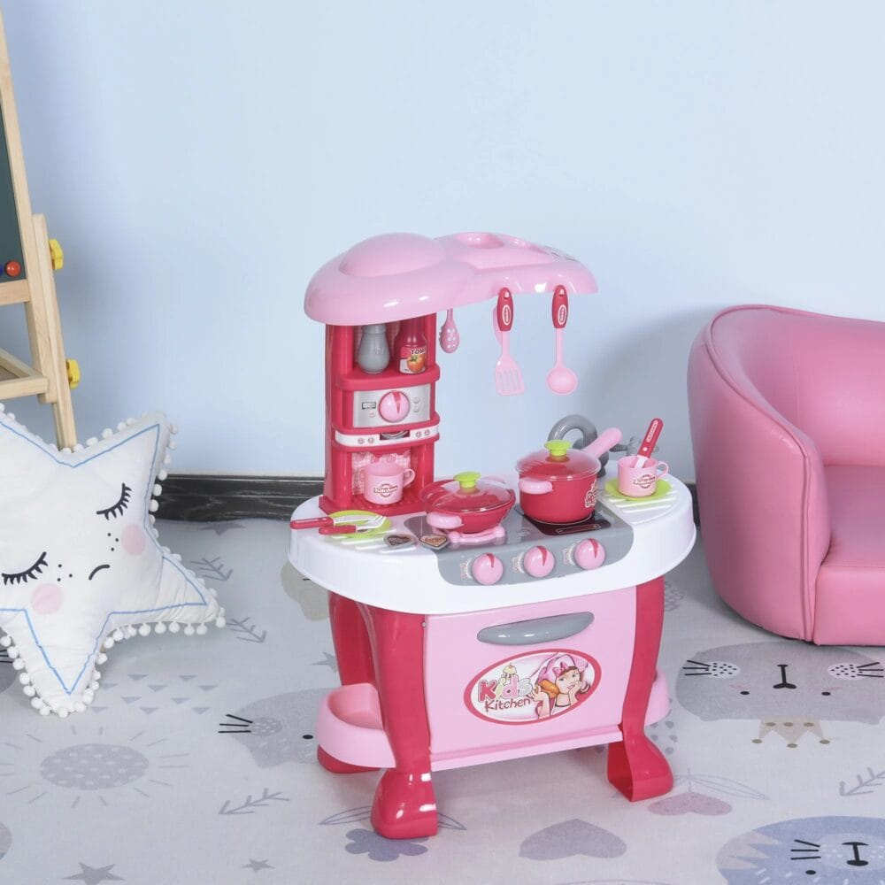 38tlg. Kinderküche Spielküche Spielzeugküche Rosa
