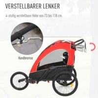 3in1 Jogger - Kinderanhänger - Kinderwagen Rot Schwarz