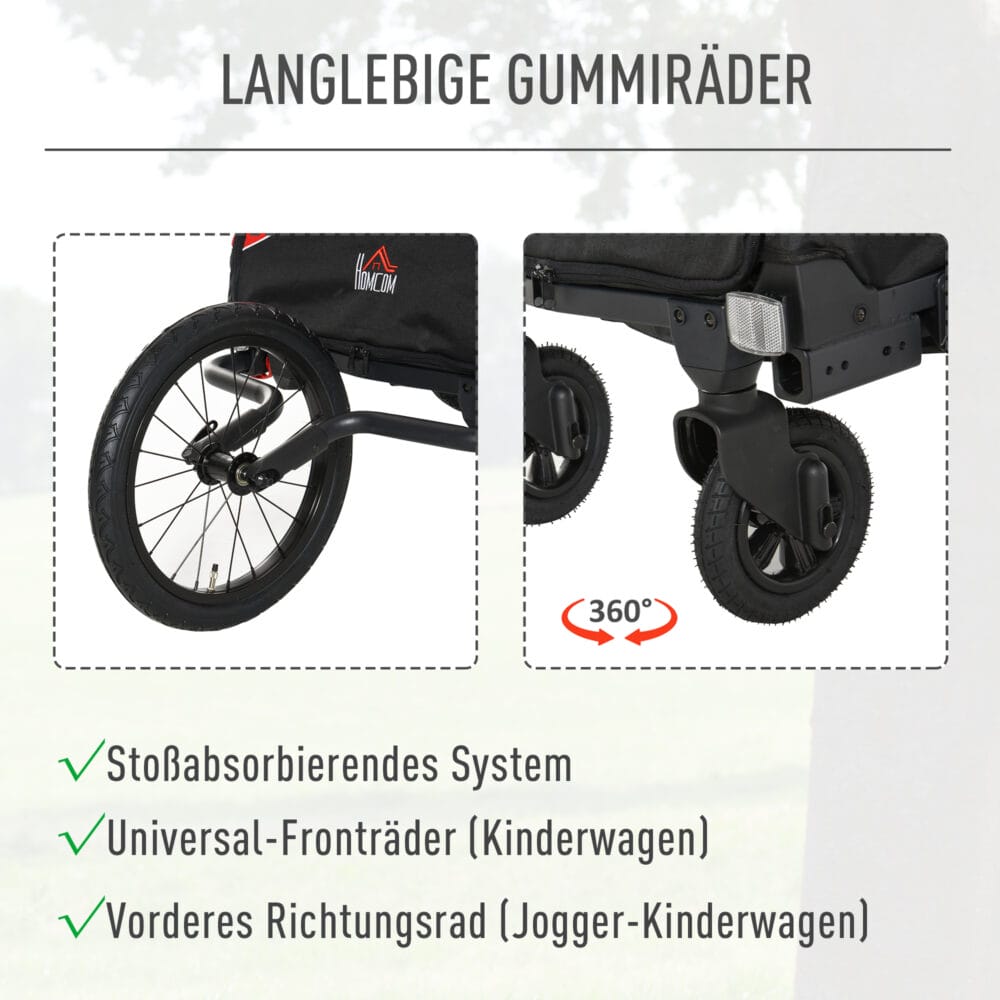 3in1 Jogger - Kinderanhänger - Kinderwagen Weiss Schwarz