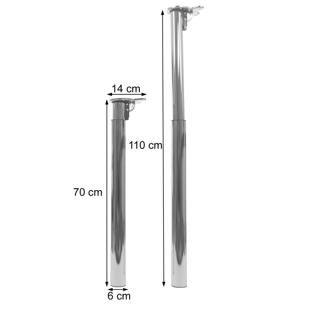 4er-Set Tischbein klappbar Drehmechanismus höhenverstellbar 70-110cm