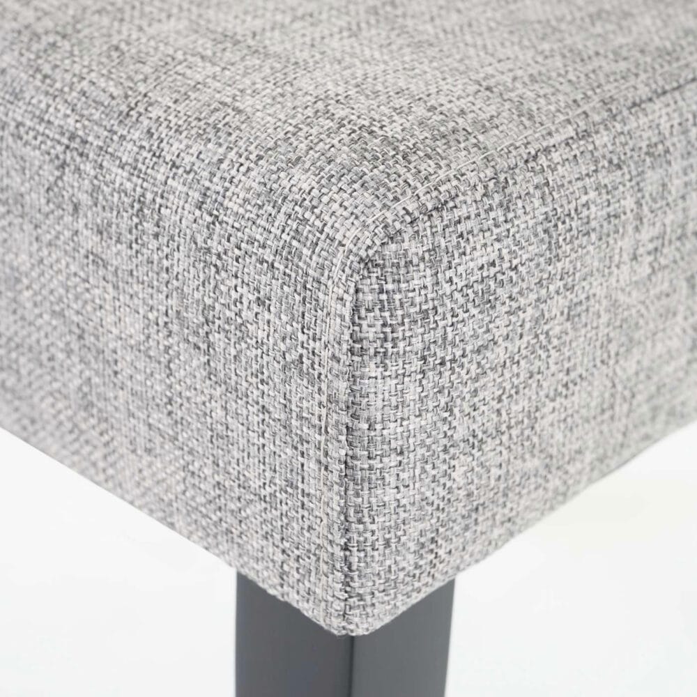 4x Esszimmerstuhl ~ Stoff/Textil grau dunkle Beine