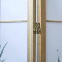 5-teiliger Paravent Raumteiler aus Holz Natur