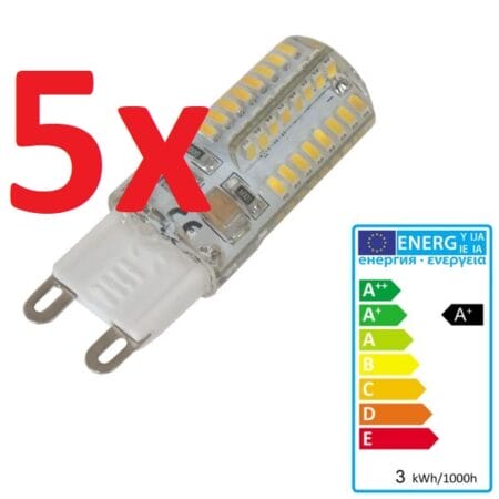 5x LED Leuchtmittel G9 3W warmweiss
