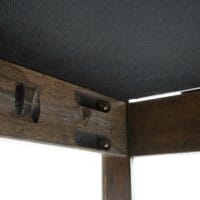6x Esszimmerstuhl, Küchenstuhl, Stoff/Textil Massiv-Holz ~ dunkles Gestell beige