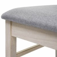 6x Esszimmerstuhl Küchenstuhl, Stoff/Textil Massiv-Holz ~ helles Gestell, grau