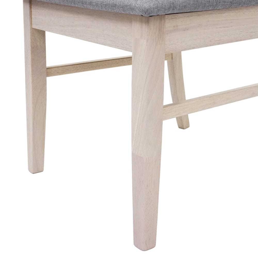 6x Esszimmerstuhl Küchenstuhl, Stoff/Textil Massiv-Holz ~ helles Gestell, grau