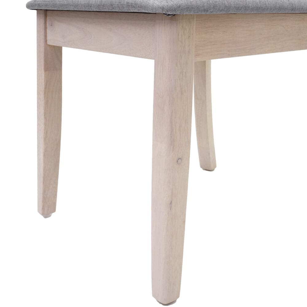 6x Esszimmerstuhl, Küchenstuhl, Stoff/Textil Massiv-Holz ~ helles Gestell,grau