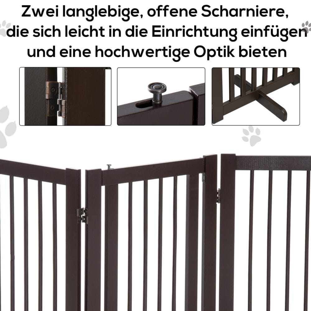 Absperrgitter Holz Freistehendes Schutzgitter für Hunde 155x1.5x76cm