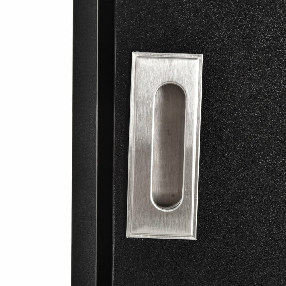 Aktenschrank Büroschrank mit 3 Regalen und 2 Türen schwarz