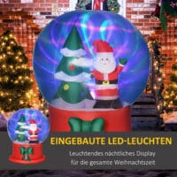 Aufblasbare Kristallkugel mit Weihnachtsmann LED Licht