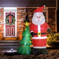 Aufblasbarer 210cm Weihnachtsmann mit Weihnachtsbaum LED