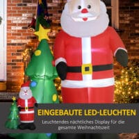 Aufblasbarer 210cm Weihnachtsmann mit Weihnachtsbaum LED