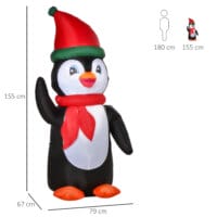 Aufblasbarer Pinguin 155cm beleuchtet