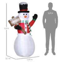 Aufblasbarer Schneemann 180cm mit Schild