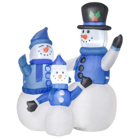Aufblasbarer Schneemann Familie mit LED 120cm