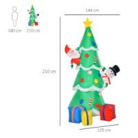 Aufblasbarer Weihnachtsbaum beleuchtet 210cm