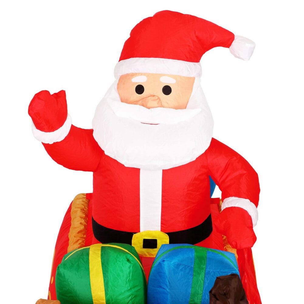Aufblasbarer Weihnachtsmann Schlitten 240x155 cm beleuchtet XXL