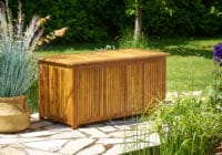 Auflagenbox Gartentruhe aus Akazienholz inkl. Innenplane