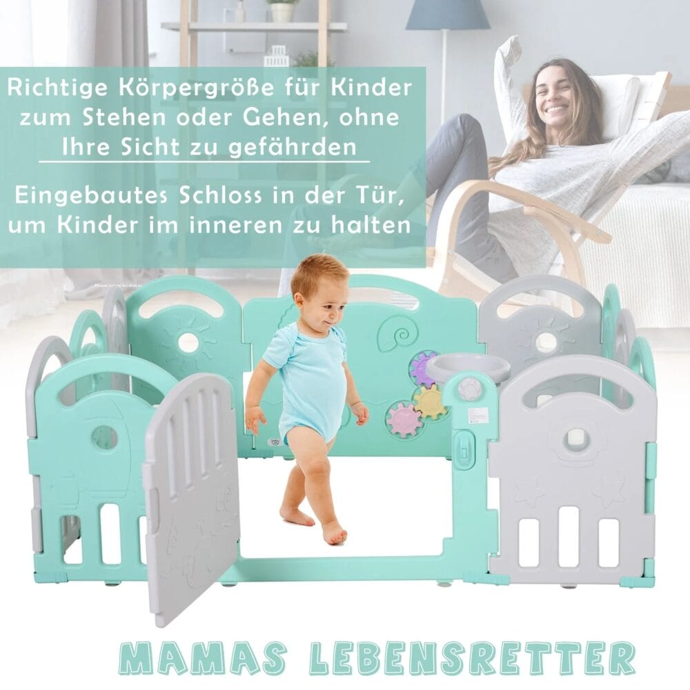 Baby Laufgitter Flexi Absperrgitter 162x122cm + Spielzeug
