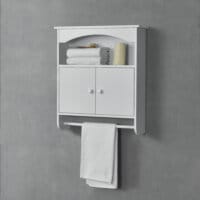 Badezimmerschrank Graz 61x53x15 cm mit Handtuchhalter Weiss MDF