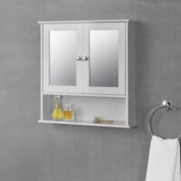 Badezimmerschrank Linz 58x56x13 cm mit Spiegel MDF Weiss