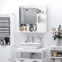 Badspiegel mit 3 Ablagen Wandspiegel Spiegelregal 60x10x48cm