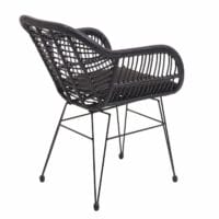 Balkon-Set Rattan 2x Stuhl und Tisch anthrazit