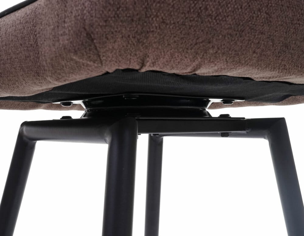 Barhocker drehbar Auto-Position Stahl Stoff/Textil braun