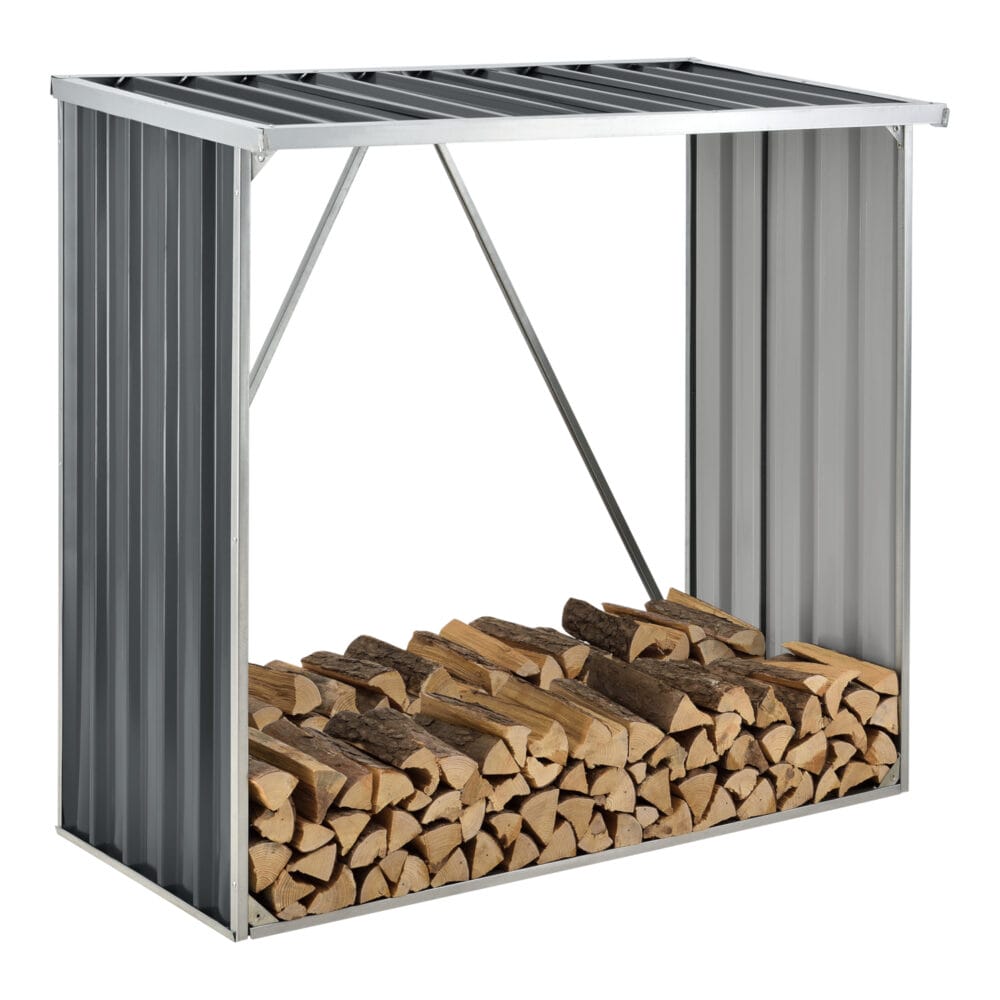 Brennholzunterstand Kalmar 156x80x152cm aus Stahl Anthrazit