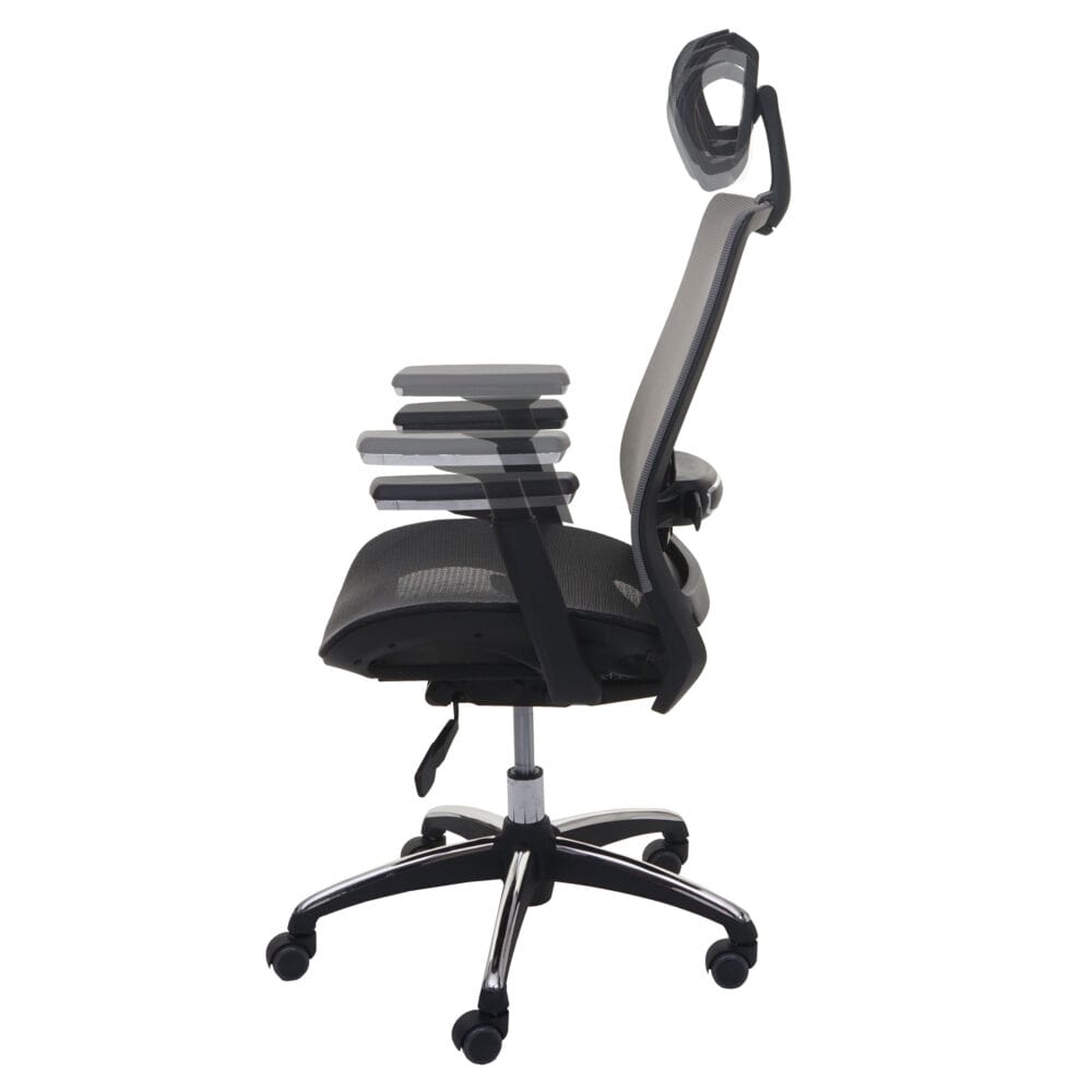 Bürostuhl Córdoba ergonomisch Kopfstütze Stoff/Textil schwarz-grau
