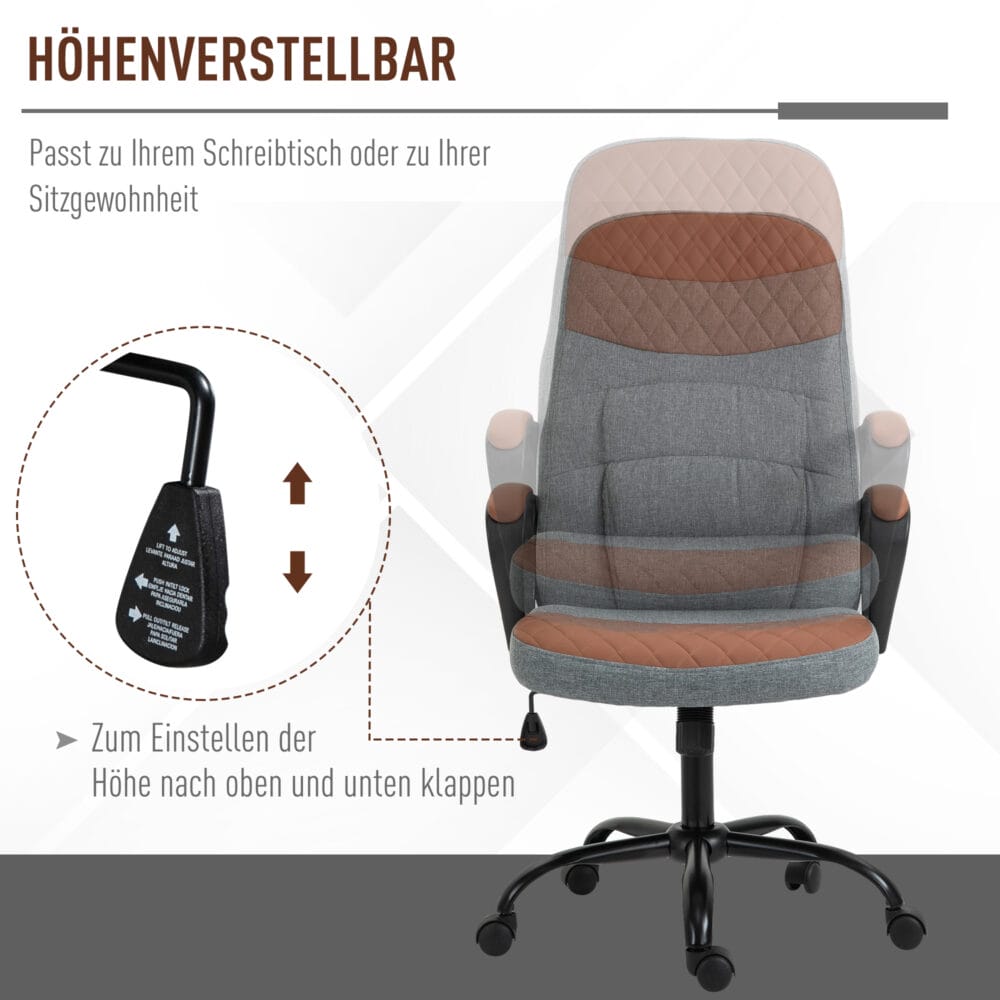 Bürostuhl Drehstuhl höhenverstellbar ergonomisch PU-Leder