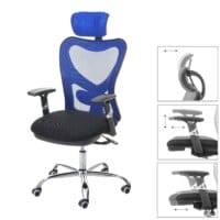 Bürostuhl Sliding-Funktion 150kg belastbar Stoff/Textil schwarz/blau