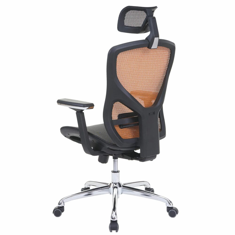 Bürostuhl Sliding-Funktion Textil mit Nackenstütze schwarz/orange