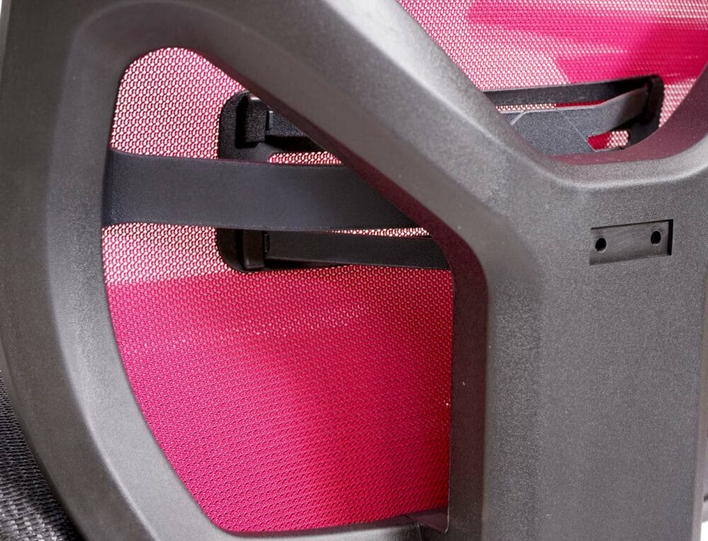 Bürostuhl Sliding-Funktion Textil mit Nackenstütze schwarz/rot