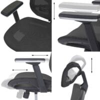 Bürostuhl Sliding-Funktion Textil mit Nackenstütze schwarz/schwarz