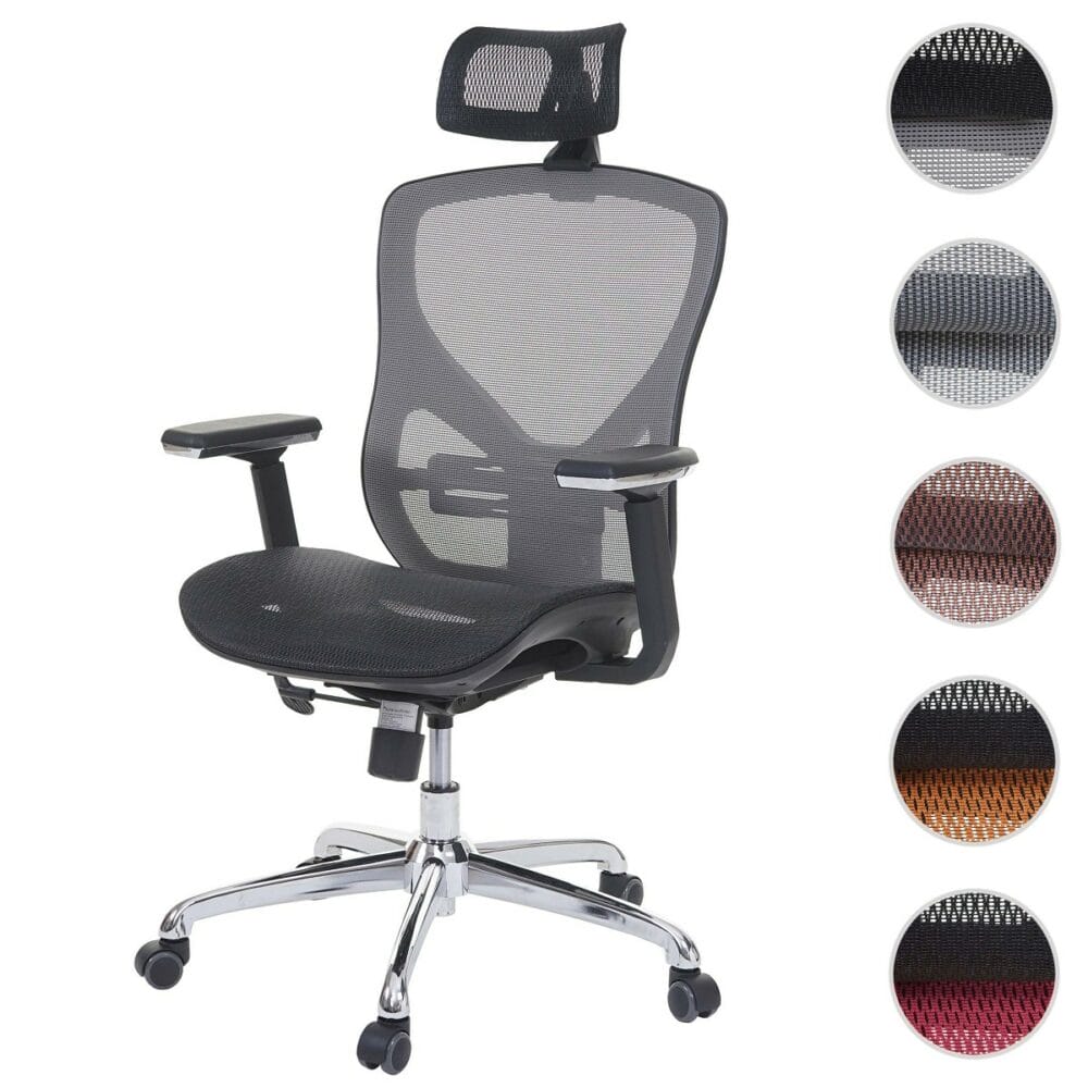 Bürostuhl Sliding-Funktion Textil mit Nackenstütze schwarz/schwarz
