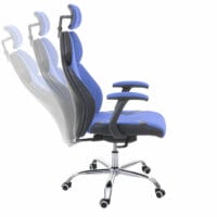 Bürostuhl Sliding-Funktion mit Nackenstütze Stoff blau