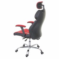 Bürostuhl Sliding-Funktion mit Nackenstütze Stoff rot schwarz