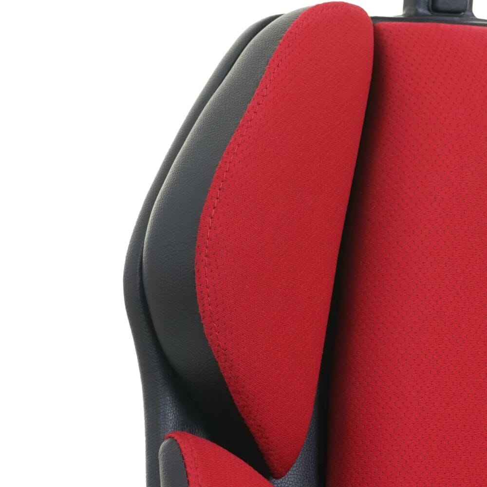 Bürostuhl Sliding-Funktion mit Nackenstütze Stoff rot schwarz