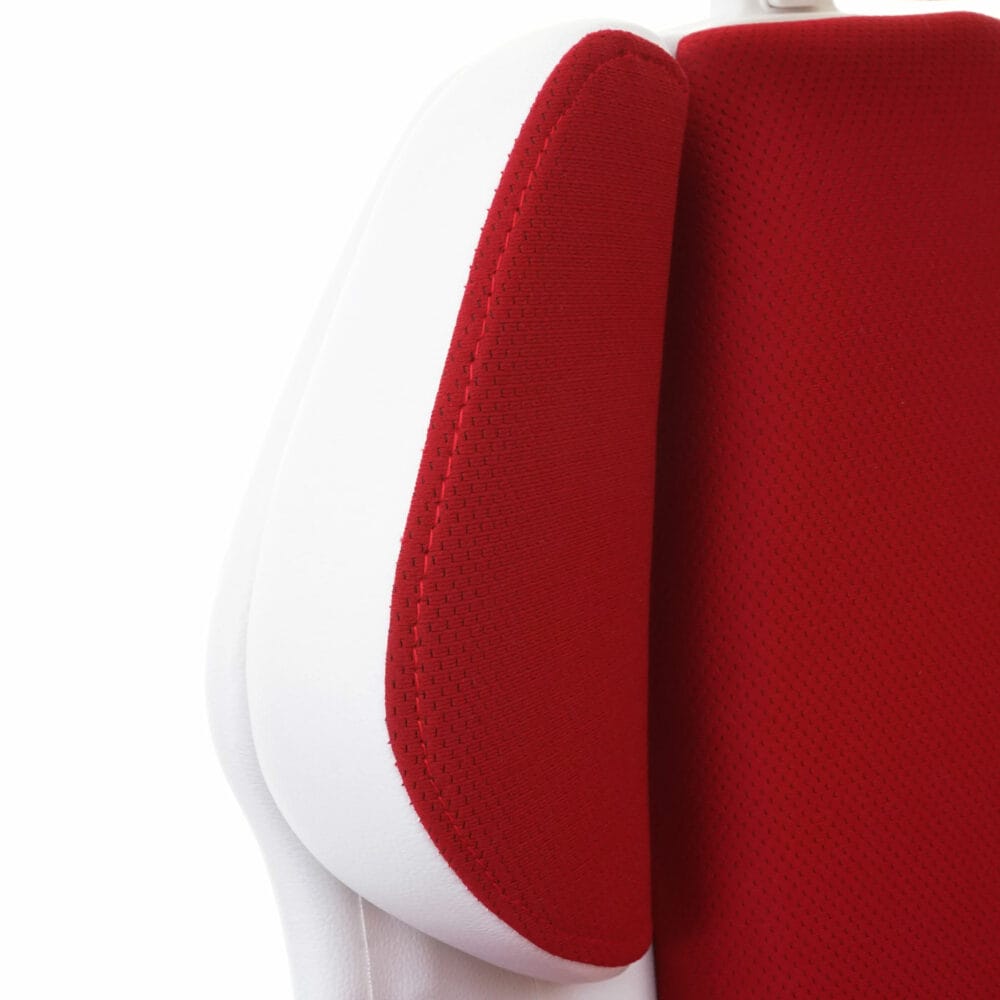 Bürostuhl Sliding-Funktion mit Nackenstütze Stoff rot weiss