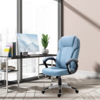 Bürostuhl Wippfunktion mit Kopfstütze ergonomisch Hellblau