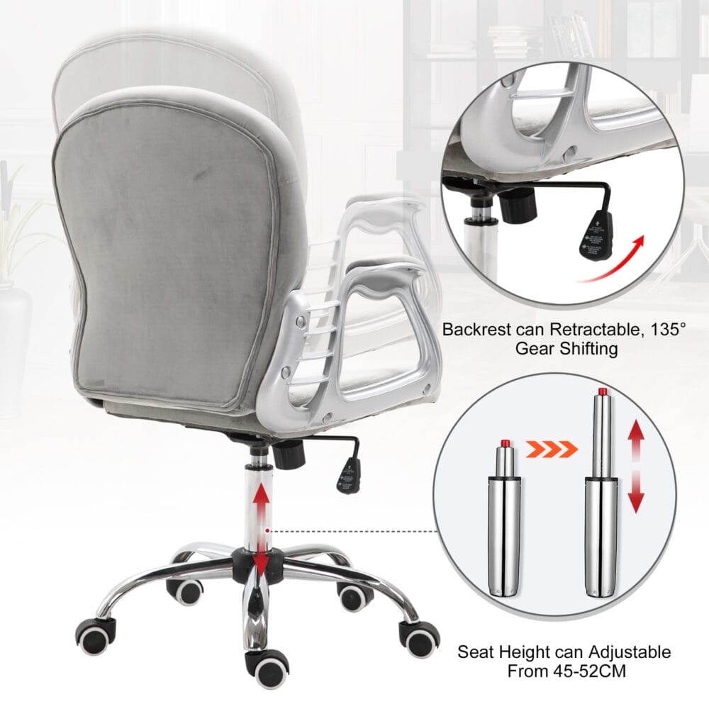 Bürostuhl ergonomisch Grau 59.5x60.5 95-105cm