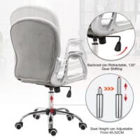 Bürostuhl ergonomisch Grau 59.5x60.5 95-105cm