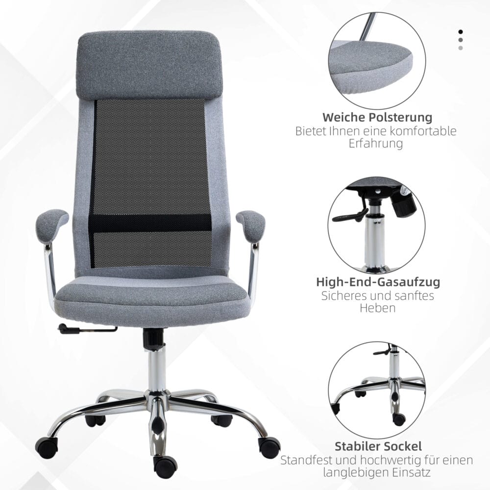Bürostuhl ergonomisch mit Kopfstütze
