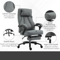 Bürostuhl mit Fussstütze Massagefunktion ergonomisch